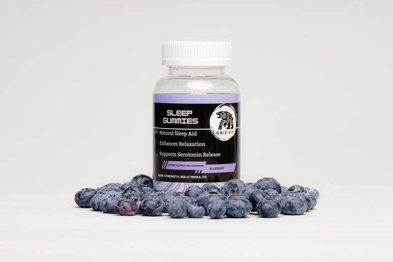 Griz Fit sleep gummies product shot showing bottle