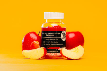 Griz Fit apple cider vinegar gummies product shot showing bottle