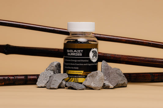 Griz Fit shilajit gummies product shot showing bottle