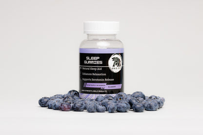 Griz Fit sleep gummies product shot showing bottle