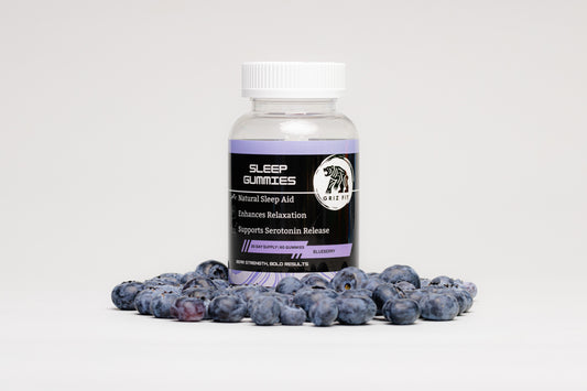 Griz Fit sleep gummies product shot showing bottle