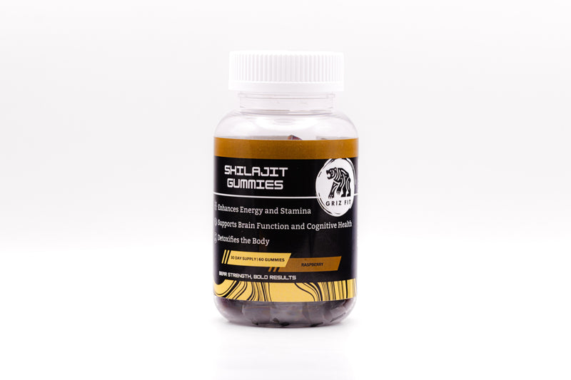 Raspberry shilajit gummies made with pure shilajit extract, a natural mineral supplement for overall wellness and energy