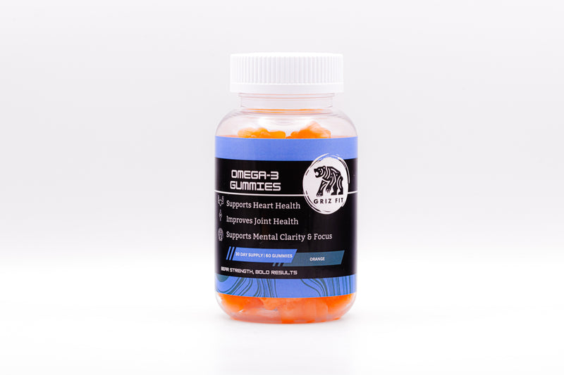 Essential fatty acid gummies in orange flavor with omega 3s from fish oils for daily heart and brain wellness