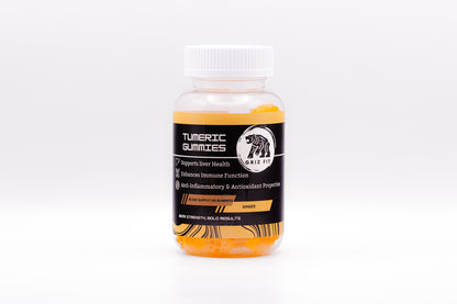 Natural anti-inflammatory gummies in ginger flavor with pure turmeric and ginger extract for daily wellness support