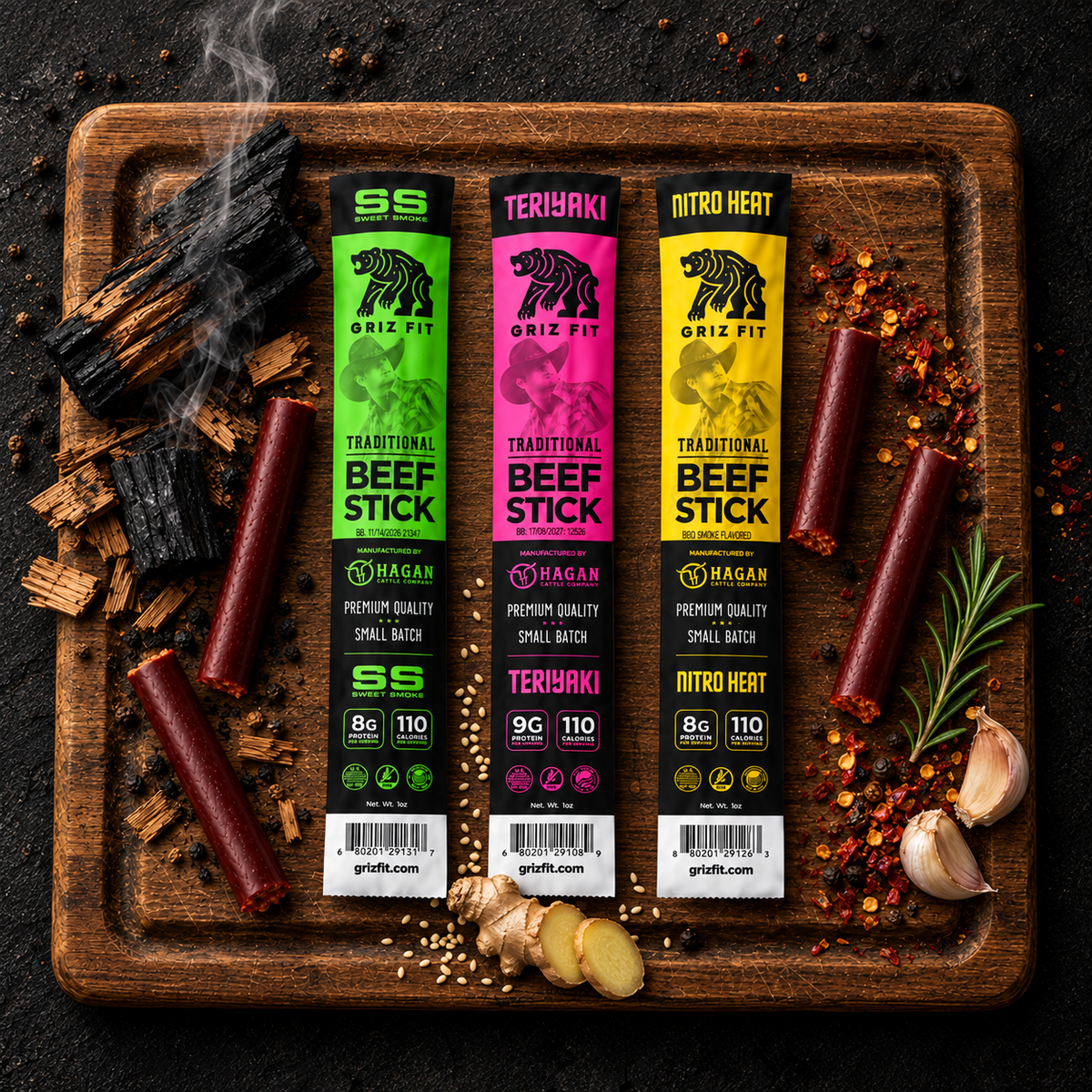 Griz Fit Flavor Sampler – 12 Beef Sticks