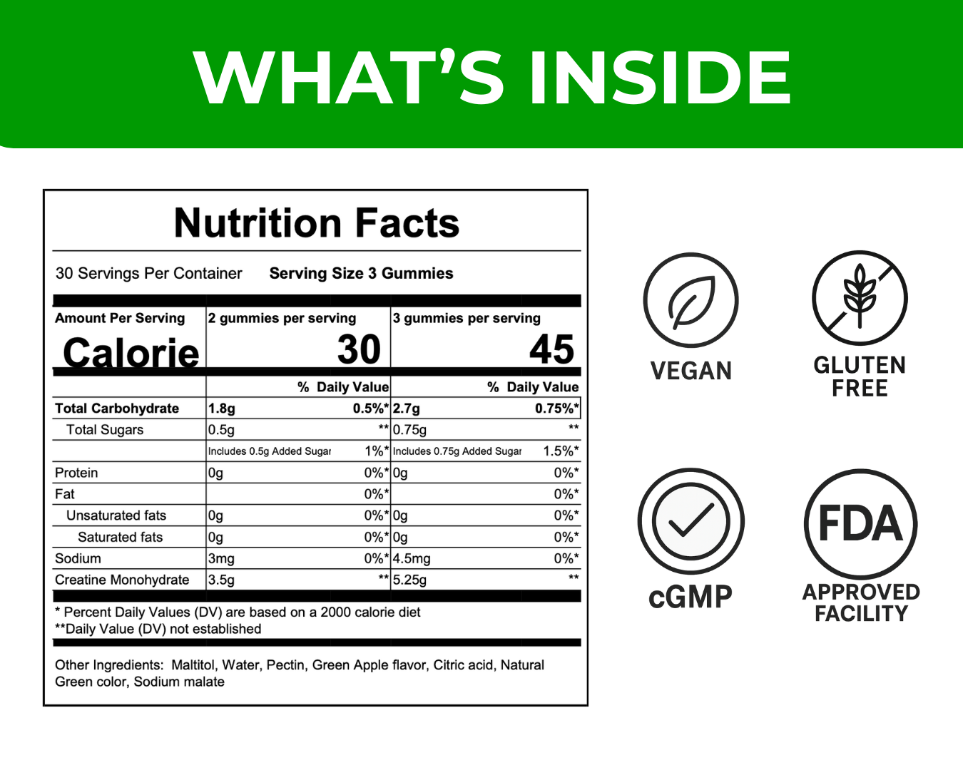 Green Apple Creatine Gummies