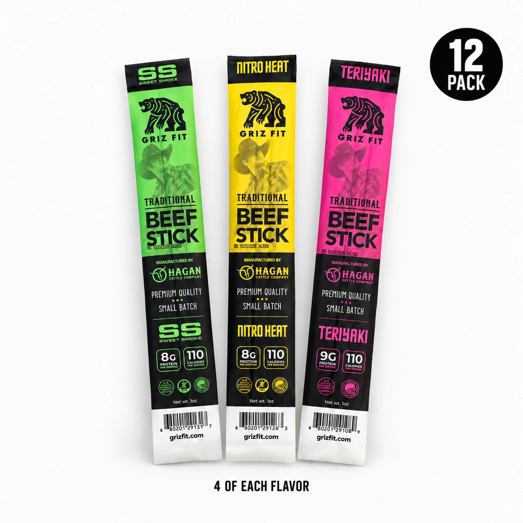Griz Fit Flavor Sampler – 12 Beef Sticks