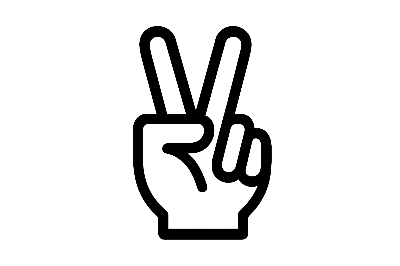 Hand Peace Sign Icon