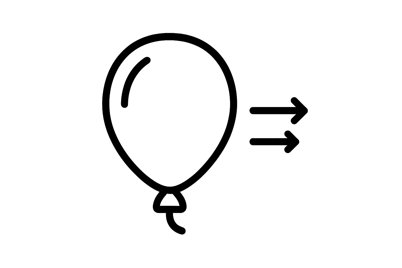 Transparent deflate icon for reducing bloating